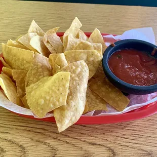 Complimentary chips and salsa