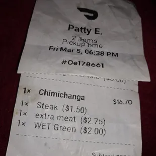 See...? Ordered steak.