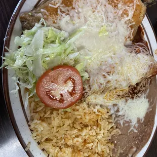 Enchilada and chile relleno combo plate