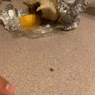 That tiny rock in the burrito ):