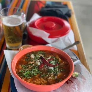 Menudo with tortillas