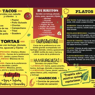 the menu
