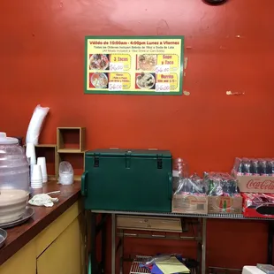 the counter area of a taqueria