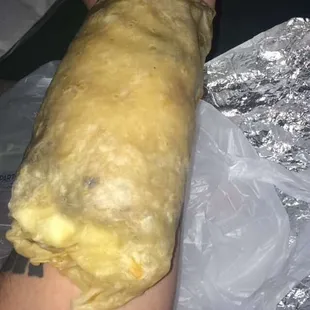 Huge customized carne asada burrito , delicious !