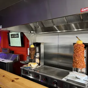 a large kebab on a stick
