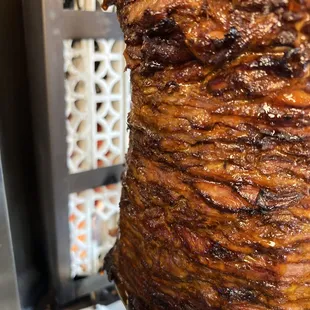 a close up view of a large piece of meat