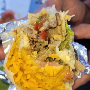 Carne asada burrito with chicken