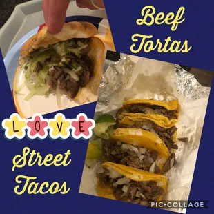 Lunch -Half a beef fajita tortas &amp; 4 beef fajita street tacos 9.12.2020