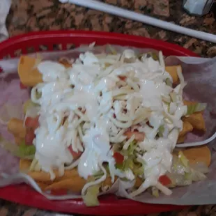 8.00 flautas, they are loaded , a delicious quick bite