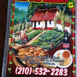 Menu cover