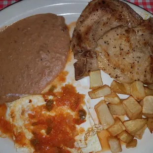 Huevos Rancheros with Pork Chop