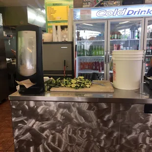 Pretty sure this is not a sanitary place to be cutting up cucumbers....see my review for who was cutting them!  Gross