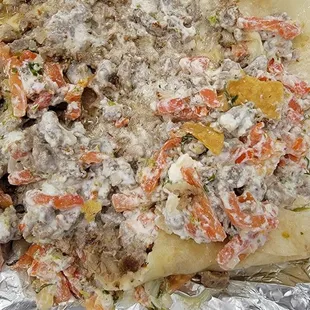 a taqueria with meat and vegetables
