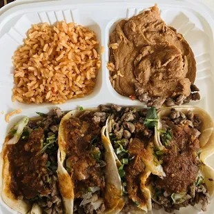 4 tacos de asada combo
