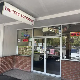 Taqueria Los Gallos. The sign in the window says "best tacos in town." I don't know if that's true, but we would say they're in the running!
