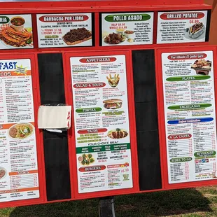 Drive thru menu board.