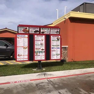 Drive thru menu