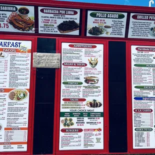 menus and prices