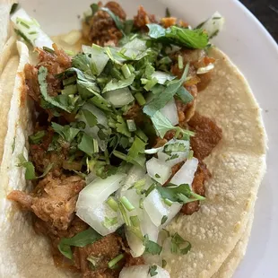 Al pastor taco close-up