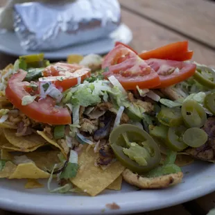 Nachos from the vegan menu. This was so yummy! First time trying soy curls, they were p good.