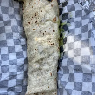 PERFECTION.  Asada burrito with guacamole only.