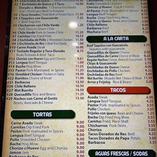 Menu as of 12/14/21