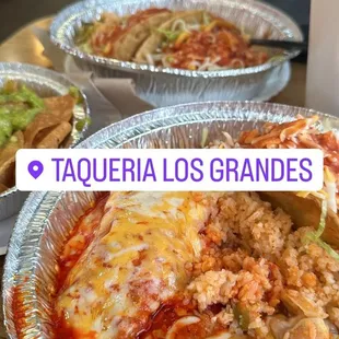 2. One Enchilada de Queso y 1 Taco Combo Plato