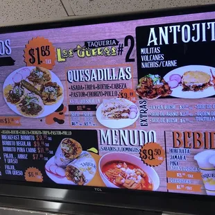 Menu (As of August 2023)