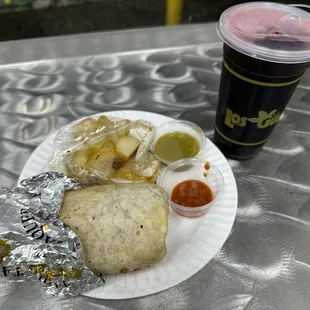 Yes, the burritos are packed full of meat, beans, rice and the extras to order. .