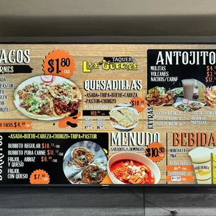 The full menu as of July 6, 2024