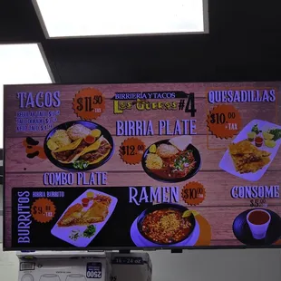 ramen and noodles, menu
