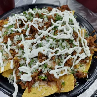 a plate of nachos