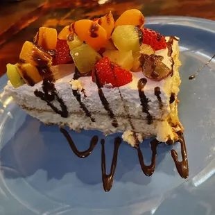 a piece of cake on a plate