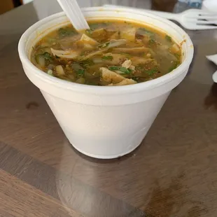Chicken soup "bowl" not cup.