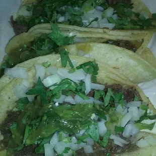 Barbacoa tacos are ok Kind of bland  Iv had better