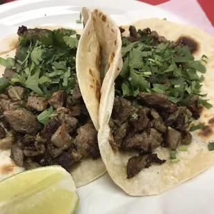 Beef fajita tacos (no onions)