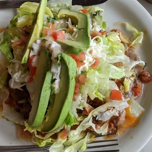 Avocado Shredded Beef Tostada