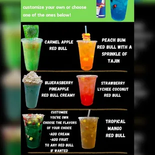 Red Bull infused menu