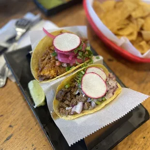 Chicken &amp; steak tacos