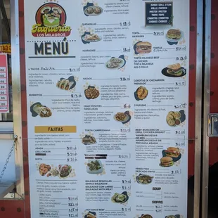 sushi and sashimi, menu