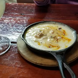 Choriqueso, yuck! Funky tasting cheese with a little overcooked chorizo.