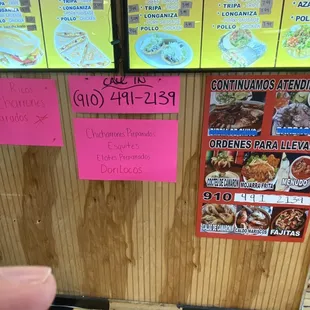 Call in/delivery number.