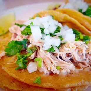 Authentic chicken taco.