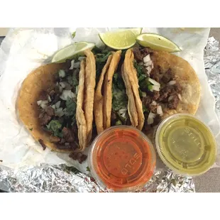 Incredible steak tacos. Also the green salsa/sauce was amazing! Perfect level of heat and flavor.