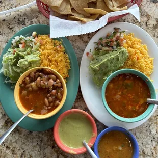 To  Charro beans, rice and guacamole