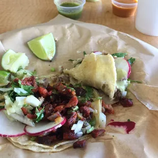 Great tacos al pastor and carnitas