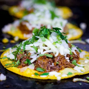 a close up of a taco