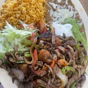 Carne asada fajita plate