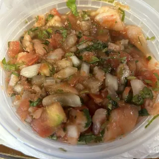 Tostada Ceviche de Camaron