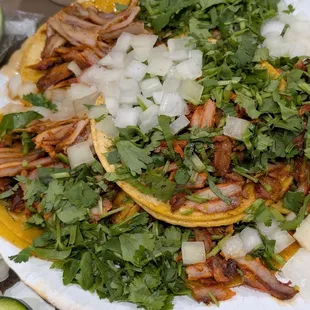 If you've never had freshly sliced Al pastor like this you are in for a treat, a must order